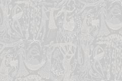 1762 cikkszámú tapéta,  Boras Scandinavian Designers II tapéta katalógusából Emberek-sztárok,különleges motívumos,rajzolt,retro,fehér,szürke,lemosható,vlies tapéta