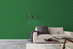 1777 cikkszámú tapéta,  Boras Scandinavian Designers II tapéta katalógusából Absztrakt,geometriai mintás,pöttyös,retro,türkiz,zöld,lemosható,vlies tapéta