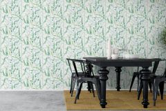 1787 cikkszámú tapéta,  Boras Scandinavian Designers II tapéta katalógusából Rajzolt,retro,természeti mintás,fehér,sárga,zöld,lemosható,vlies tapéta