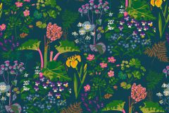 1791 cikkszámú tapéta,  Boras Scandinavian Designers II tapéta katalógusából Rajzolt,retro,természeti mintás,kék,lila,pink-rózsaszín,piros-bordó,sárga,zöld,lemosható,vlies tapéta