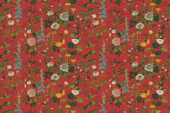 1955 cikkszámú tapéta,  Boras Scandinavian Designers III tapéta katalógusából Virágmintás,kék,piros-bordó,zöld,lemosható,vlies panel, fotótapéta