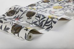 1959 cikkszámú tapéta,  Boras Scandinavian Designers III tapéta katalógusából Virágmintás,sárga,szürke,lemosható,vlies tapéta