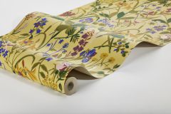 1963 cikkszámú tapéta,  Boras Scandinavian Designers III tapéta katalógusából Virágmintás,sárga,zöld,lemosható,vlies tapéta