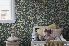 1976 cikkszámú tapéta,  Boras Scandinavian Designers III tapéta katalógusából Természeti mintás,kék,zöld,lemosható,vlies tapéta