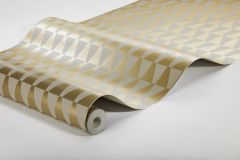 1992 cikkszámú tapéta,  Boras Scandinavian Designers III tapéta katalógusából Geometriai mintás,metál-fényes,arany,szürke,lemosható,vlies tapéta