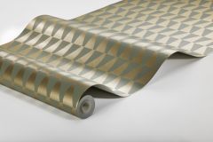 1993 cikkszámú tapéta,  Boras Scandinavian Designers III tapéta katalógusából Geometriai mintás,metál-fényes,arany,zöld,lemosható,vlies tapéta