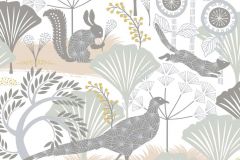 1471 cikkszámú tapéta,  Boras Wonderland tapéta katalógusából Absztrakt,állatok,gyerek,rajzolt,természeti mintás,virágmintás,bézs-drapp,fehér,szürke,lemosható,vlies tapéta