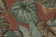 TA25053 cikkszámú tapéta,  Egyeb Tahiti tapéta katalógusából Természeti mintás,textil hatású,kék,piros-bordó,zöld,lemosható,vlies tapéta