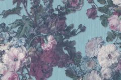 10153-18 cikkszámú tapéta,  Erismann Elle tapéta katalógusából Metál-fényes,virágmintás,kék,pink-rózsaszín,lemosható,vlies tapéta