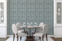 G68020 cikkszámú tapéta,  Galerie Utopia tapéta katalógusából 3d hatású,dekor,geometriai mintás,ezüst,türkiz,súrolható,vlies tapéta