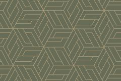 A67303 cikkszámú tapéta,  Grandeco Omura tapéta katalógusából Geometriai mintás,arany,zöld,lemosható,vlies tapéta