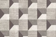 A48702 cikkszámú tapéta,  Grandeco Phoenix tapéta katalógusából 3d hatású,absztrakt,geometriai mintás,barna,szürke,súrolható,vlies tapéta