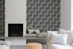 A54601 cikkszámú tapéta,  Grandeco Tempo tapéta katalógusából 3d hatású,geometriai mintás,szürke,illesztés mentes,lemosható,vlies tapéta