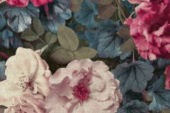 WL2102 cikkszámú tapéta,  Grandeco Wanderlust tapéta katalógusából Virágmintás,kék,pink-rózsaszín,zöld,súrolható,vlies tapéta