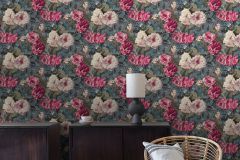 WL2102 cikkszámú tapéta,  Grandeco Wanderlust tapéta katalógusából Virágmintás,kék,pink-rózsaszín,zöld,súrolható,vlies tapéta