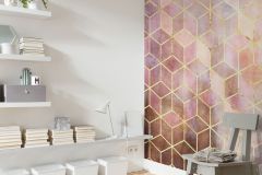 P092A-VD2 cikkszámú tapéta,  Komar Komar Pure tapéta katalógusából Geometriai mintás,arany,lila,pink-rózsaszín,vlies poszter, fotótapéta