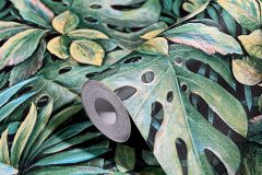 33304 cikkszámú tapéta,  Marburg Botanica tapéta katalógusából Természeti mintás,virágmintás,fekete,zöld,lemosható,vlies tapéta