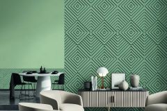 34485 cikkszámú tapéta,  Marburg Shades Iconic tapéta katalógusából 3d hatású,geometriai mintás,zöld,lemosható,vlies tapéta