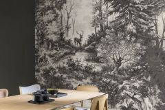 302751 cikkszámú tapéta,  Rasch Textil Linen House tapéta katalógusából állatok,tájkép,természeti mintás,fehér,fekete,vlies panel, fotótapéta