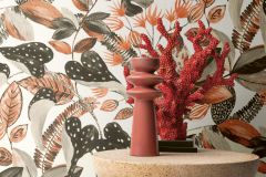 300801 cikkszámú tapéta,  Rasch Textil Moana tapéta katalógusából Természeti mintás,narancs-terrakotta,vajszín,gyengén mosható,vlies tapéta