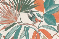 291499 cikkszámú tapéta,  Rasch Textil Sakura tapéta katalógusából állatok,természeti mintás,narancs-terrakotta,türkiz,gyengén mosható,vlies tapéta