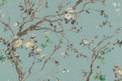 295886 cikkszámú tapéta,  Rasch Textil Sakura tapéta katalógusából Virágmintás,barna,kék,gyengén mosható,vlies tapéta
