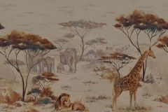 363692 cikkszámú tapéta,  Rasch African Queen 3 tapéta katalógusából állatok,rajzolt,tájkép,barna,bézs-drapp,szürke,vlies panel, fotótapéta