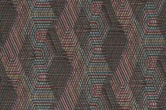 751925 cikkszámú tapéta,  Rasch African Queen 3 tapéta katalógusából 3d hatású,absztrakt,geometriai mintás,textil hatású,textilmintás,fekete,kék,piros-bordó,szürke,lemosható,vlies tapéta