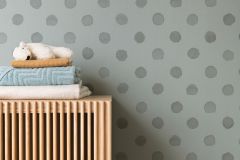 252057 cikkszámú tapéta,  Rasch Bambino XIX tapéta katalógusából Pöttyös,zöld,gyengén mosható,illesztés mentes,vlies tapéta