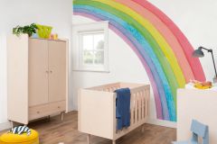 253252 cikkszámú tapéta,  Rasch Bambino XIX tapéta katalógusából Gyerek,rajzolt,fehér,kék,lila,narancs-terrakotta,sárga,zöld,gyengén mosható,vlies panel, fotótapéta