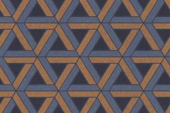 290881 cikkszámú tapéta,  Rasch Casa Merida tapéta katalógusából 3d hatású,kék,narancs-terrakotta,gyengén mosható,vlies tapéta