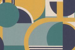 290959 cikkszámú tapéta,  Rasch Casa Merida tapéta katalógusából Absztrakt,retro,narancs-terrakotta,türkiz,gyengén mosható,vlies tapéta