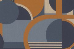 290966 cikkszámú tapéta,  Rasch Casa Merida tapéta katalógusából Absztrakt,retro,kék,narancs-terrakotta,gyengén mosható,vlies tapéta