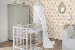 580228 cikkszámú tapéta,  Rasch Country Charme tapéta katalógusából Természeti mintás,textil hatású,bézs-drapp,narancs-terrakotta,szürke,zöld,illesztés mentes,lemosható,vlies tapéta