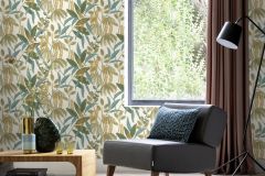 580624 cikkszámú tapéta,  Rasch Country Charme tapéta katalógusából Természeti mintás,textil hatású,barna,bézs-drapp,kék,zöld,lemosható,vlies tapéta