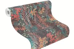 600636 cikkszámú tapéta,  Rasch Cozy Living tapéta katalógusából Természeti mintás,fekete,kék,narancs-terrakotta,piros-bordó,zöld,lemosható,vlies tapéta