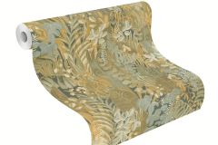 600643 cikkszámú tapéta,  Rasch Cozy Living tapéta katalógusából Természeti mintás,kék,narancs-terrakotta,szürke,zöld,lemosható,vlies tapéta