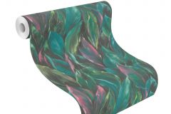 537352 cikkszámú tapéta,  Rasch Curiosity tapéta katalógusából Természeti mintás,textil hatású,fekete,kék,pink-rózsaszín,zöld,lemosható,vlies tapéta