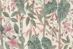538212 cikkszámú tapéta,  Rasch Curiosity tapéta katalógusából Természeti mintás,textil hatású,virágmintás,barna,fehér,pink-rózsaszín,szürke,zöld,lemosható,vlies tapéta