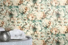 485134 cikkszámú tapéta,  Rasch Florentine 3 tapéta katalógusából Virágmintás,bézs-drapp,kék,lemosható,vlies tapéta