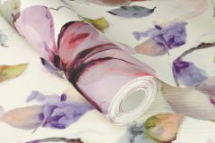 481228 cikkszámú tapéta,  Rasch Florentine 4 tapéta katalógusából Rajzolt,textil hatású,virágmintás,fehér,lila,pink-rózsaszín,zöld,lemosható,vlies tapéta