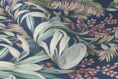 481938 cikkszámú tapéta,  Rasch Florentine 4 tapéta katalógusából Természeti mintás,textil hatású,kék,pink-rózsaszín,sárga,zöld,lemosható,vlies tapéta