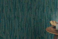 550245 cikkszámú tapéta,  Rasch Highlands tapéta katalógusából állatok,különleges felületű,arany,türkiz,lemosható,vlies tapéta