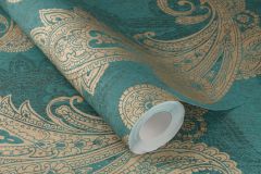 746457 cikkszámú tapéta,  Rasch Indian Style tapéta katalógusából Különleges motívumos,marokkói ,textil hatású,barna,türkiz,zöld,lemosható,vlies tapéta