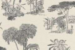 555028 cikkszámú tapéta,  Rasch Lirico tapéta katalógusából állatok,rajzolt,természeti mintás,textil hatású,bézs-drapp,szürke,lemosható,vlies tapéta