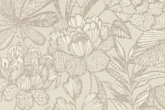 555349 cikkszámú tapéta,  Rasch Lirico tapéta katalógusából Rajzolt,természeti mintás,textil hatású,virágmintás,bézs-drapp,szürke,vajszín,lemosható,vlies tapéta