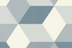 638127 cikkszámú tapéta,  Rasch Sansa tapéta katalógusából 3d hatású,geometriai mintás,fehér,kék,lemosható,vlies tapéta