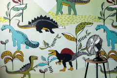 557695 cikkszámú tapéta,  Rasch Stories tapéta katalógusából állatok,gyerek,rajzolt,kék,vajszín,zöld,lemosható,vlies panel, fotótapéta