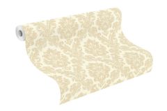 570526 cikkszámú tapéta,  Rasch Trianon XIII tapéta katalógusából Barokk-klasszikus,természeti mintás,textil hatású,textilmintás,virágmintás,barna,bézs-drapp,vajszín,lemosható,vlies tapéta