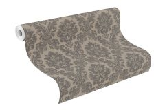 570557 cikkszámú tapéta,  Rasch Trianon XIII tapéta katalógusából Barokk-klasszikus,természeti mintás,textil hatású,textilmintás,virágmintás,ezüst,szürke,lemosható,vlies tapéta